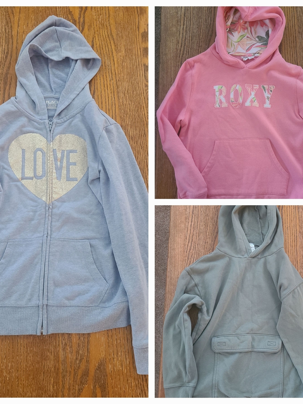 Girls' XL (sz 12-14) Hoodie Lot - 3 Items